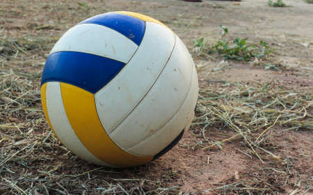 Volley ball is placed on the ground.の写真素材