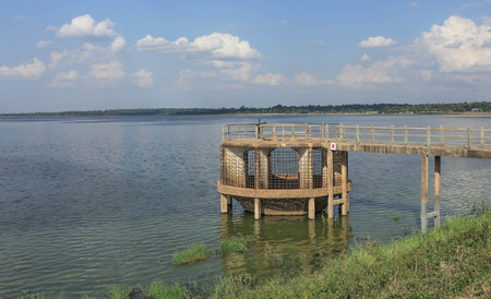 reservoir Door for catchment for agriculture in the dry season in Thailand.の写真素材