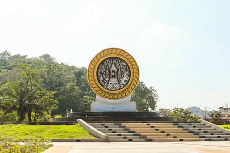 Thammachak a symbol in Buddhism Buddhists believe are potential right sideの写真素材