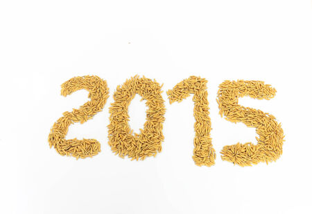 Jasmine rice is placed on a white background.の写真素材