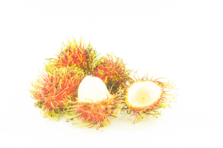 Rambutan isolated from white background.の写真素材