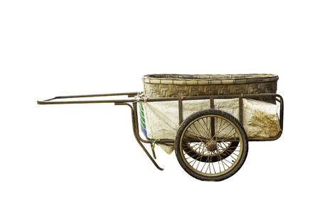 Rickshaw isolated on white background.の写真素材