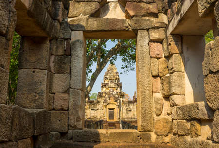 Prasat Sdok Kok Thom is an important historical site of ancient Khmer. Located on the Thai-Cambodian border On the Thai side, in the area of ââSa Kaeo Provinceのeditorial素材