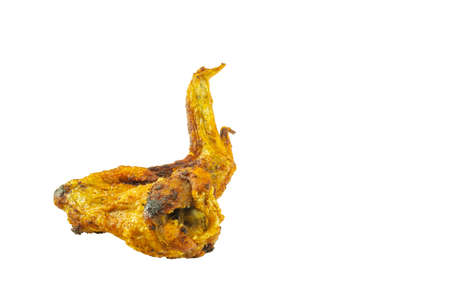 Fried chicken wings isolated on white backgroundの写真素材