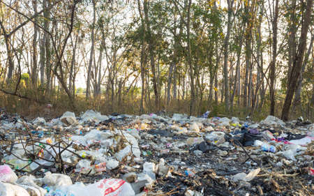 THAILAND,BURIRAM - FEBRUARY 2,2021 :Rural wastes that lack good management and cause environmental pollution.のeditorial素材