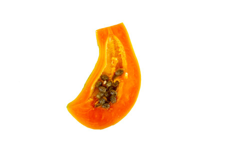 Ripe papaya isolated on a white background.の写真素材