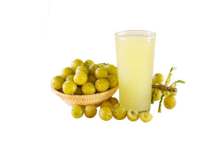 Indian gooseberry isolated on white background.の写真素材