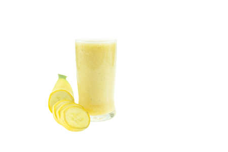 Cavendish Banana juice isolated on a white background.の写真素材