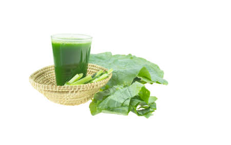 Chinese cabbage juice isolated on a white background