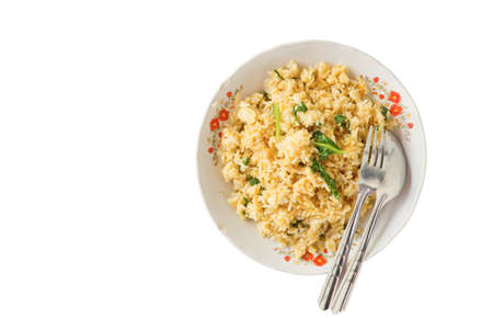 fried rice isolated on a white background