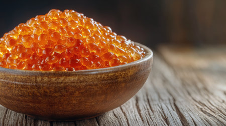 Sugar palm seeds in a bowl of syrup, glistening with a shiny finish, styled on a wooden table with a rustic feel.の素材