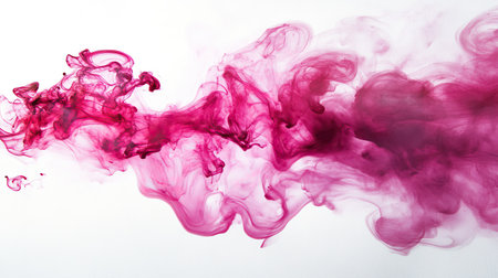 Abstract pastel pink watercolor splash with gentle ink dispersal, soft color blending into white spaceの素材