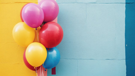 A vibrant mix of LGBTQ pride balloons, creating a joyful and festive atmosphere against a textured setting.の素材