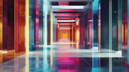 Glossy digital-style rainbow gradient, ultra-smooth transitions, high-energy vibrant color spectrum, futuristic aestheticの素材