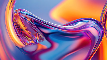 Glossy rainbow gradient background with vibrant neon colors, futuristic high-contrast texture, modern abstract feelの素材