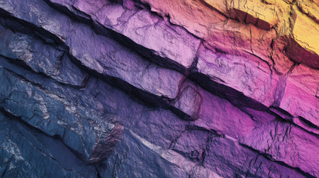 Beautiful rainbow-hued stone formations with rough rock textures and detailed layers, artistic background wallpaperの素材