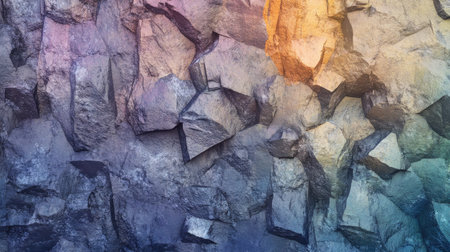 Beautiful rainbow-hued stone formations with rough rock textures and detailed layers, artistic background wallpaperの素材