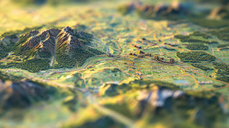 Spokane highlighted on a detailed U.S. map, close-up perspective with highways and landmarks visible, journey planning themeの素材