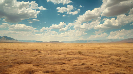 A mirage on the horizon of a hot, arid desert.の素材