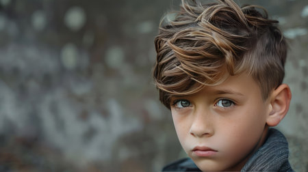 A boy with a textured crop hairstyle, trendy and coolの素材