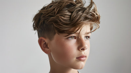 A boy with a textured crop hairstyle, trendy and coolの素材