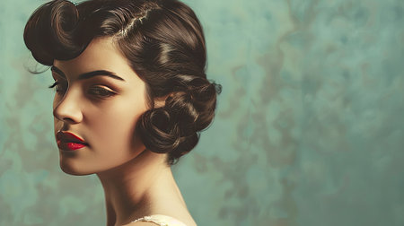 A woman with finger waves, giving a vintage vibeの素材