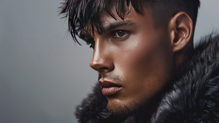 A man with a French crop, clean and texturedの素材