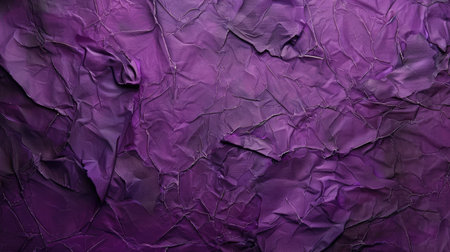 A rich purple background with a textured effect of crumpled paper, adding a tactile and artistic touch.の素材