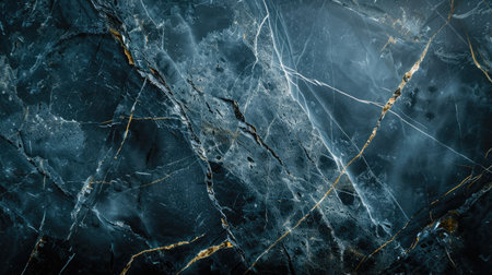 Close-up of a polished marble stone with intricate veining patterns, showcasing its natural beauty against a dark background.の素材