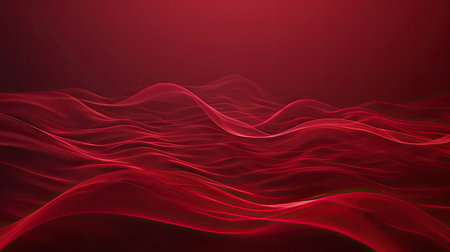 A deep red background with gentle, flowing waves and lines, creating a calm and serene atmosphere.の素材