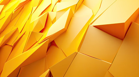 Bold 3D golden yellow background with sharp angles and vibrant tones, perfect for striking and impactful visuals.の素材