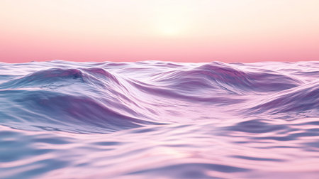 Calm 3D pink background with gentle waves and soft lighting, creating a peaceful and relaxing effect.の素材