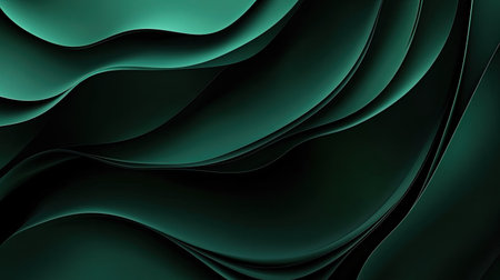 Deep 3D dark green background with rich gradients and soft transitions, creating an immersive and luxurious atmosphere.の素材