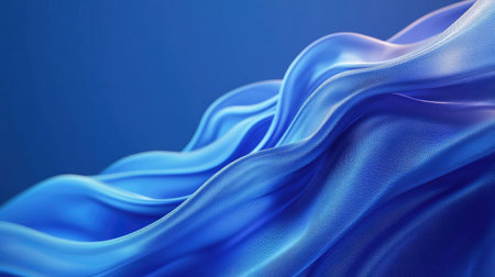 Dynamic 3D blue background with flowing lines and gradient lighting, ideal for vibrant and energetic visuals.の素材