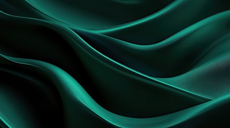 Deep 3D dark green background with soft curves and smooth gradients, creating a calming and immersive atmosphere.の素材