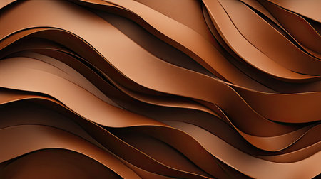 Dynamic 3D brown background with interlocking shapes and a matte finish.の素材