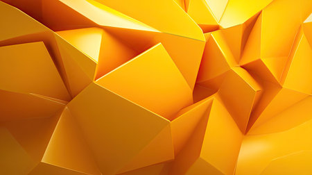 Bold 3D golden yellow background with sharp angles and vibrant colors, perfect for striking and impactful visuals.の素材