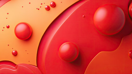 Dynamic 3D red background with bold shapes and vibrant accents, perfect for lively and energetic compositions.の素材