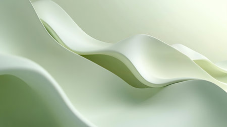 Elegant 3D light green background with soft curves and subtle gradients, creating a refined and sophisticated effect.の素材