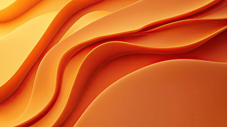 Elegant 3D orange background with matte finishes and smooth surfaces, suitable for refined and sophisticated visuals.の素材