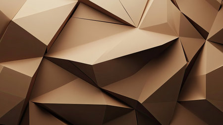 Geometric 3D brown background with sharp, angular lines and subtle highlights.の素材