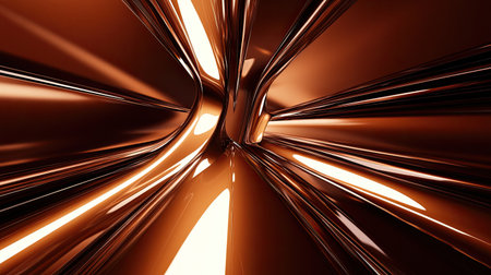 Futuristic 3D brown background with sleek, metallic elements and subtle reflections.の素材