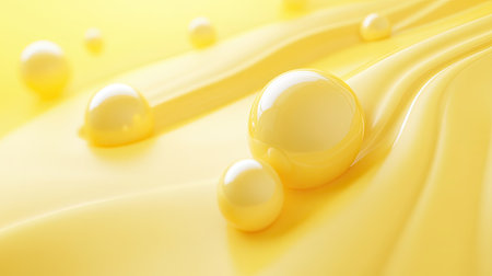 Fresh 3D yellow background with soft tones and smooth transitions, creating a refreshing and rejuvenating feel.の素材