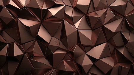 Geometric 3D brown background with sharp, angular shapes and subtle reflections.の素材