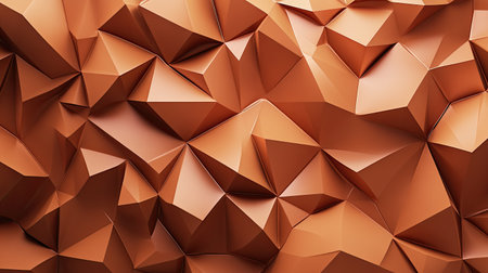Geometric 3D brown background with sharp, defined edges and a soft, ambient light.の素材