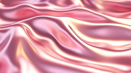 3D pink gold backdrop featuring a metallic texture with gentle waves, perfect for glamorous presentations.の素材