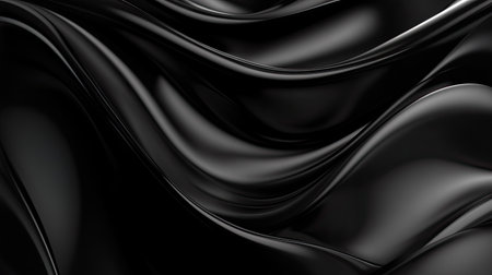 Abstract 3D black background with fluid forms and subtle highlights, evoking a sense of mystery and intrigue.の素材