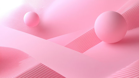 Abstract 3D pink background with geometric shapes and gentle shadows, ideal for modern and stylish designs.の素材