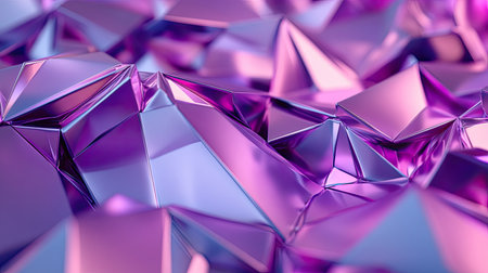 Abstract 3D purple background with layered, crystalline structures and sharp angles.の素材