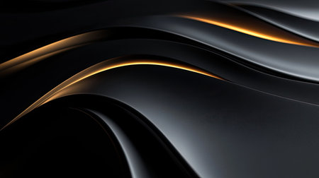 Minimalist 3D black background with clean lines and subtle lighting, suitable for a refined and understated look.の素材
